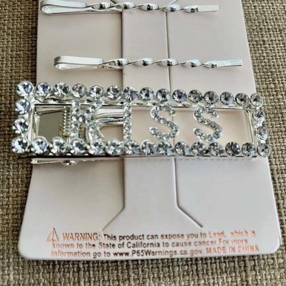 Hair clips fashion pins Rhinestone Silver Deco Hair Clips 